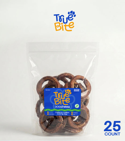 True Bite beef pizzle Bully Rings, 25-count package