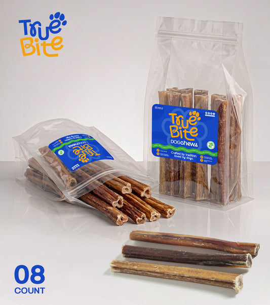 True Bite 6-inch thick bully sticks, 8-count package