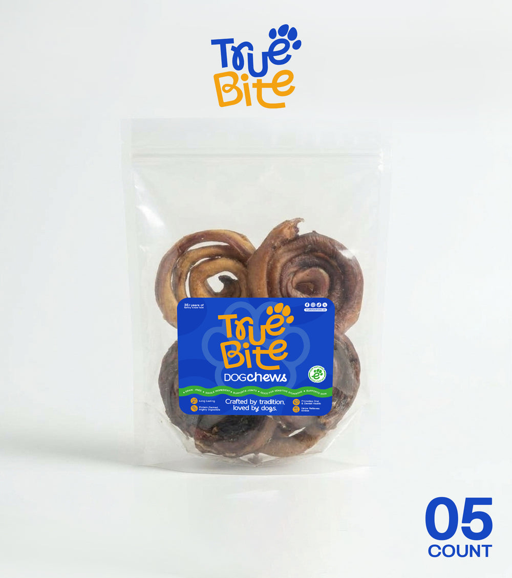 True Bite beef pizzle Bully Caps, 5-count package