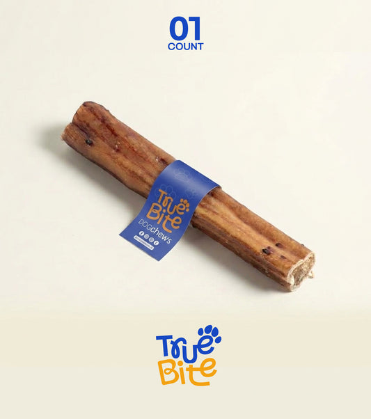 True Bite 6-inch Monster Bully Stick, single chew with wrap label